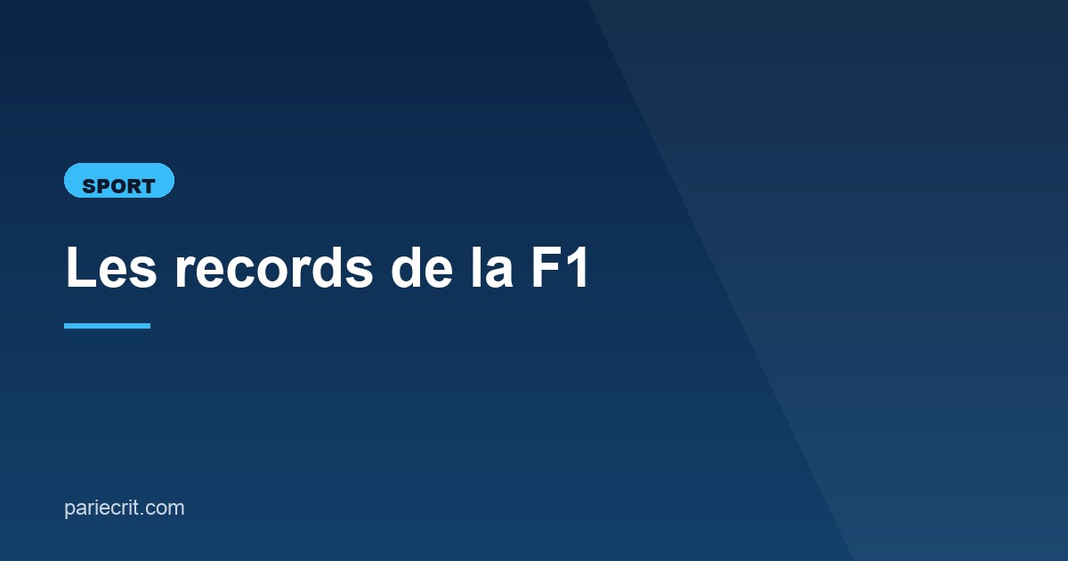 Illustration de l'article consacré aux records de la F1