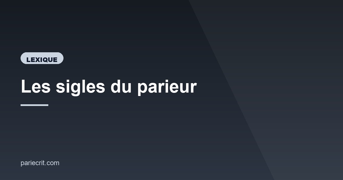 Illustration de l'article consacré aux sigles du parieur