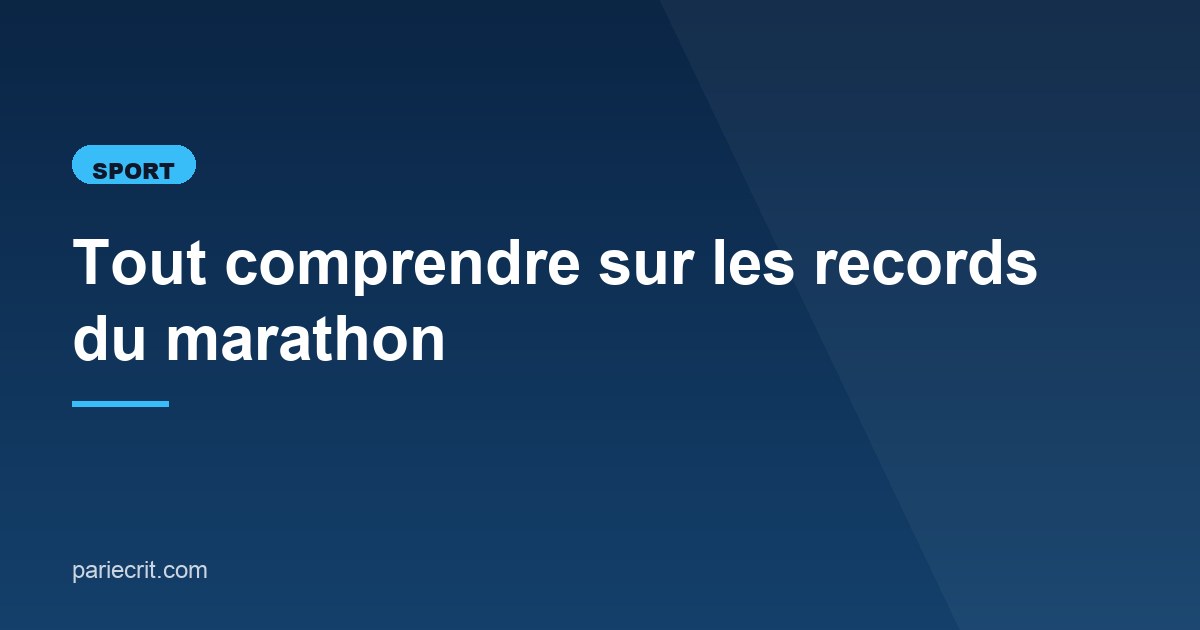 Illustration de l'article consacré aux records du marathon